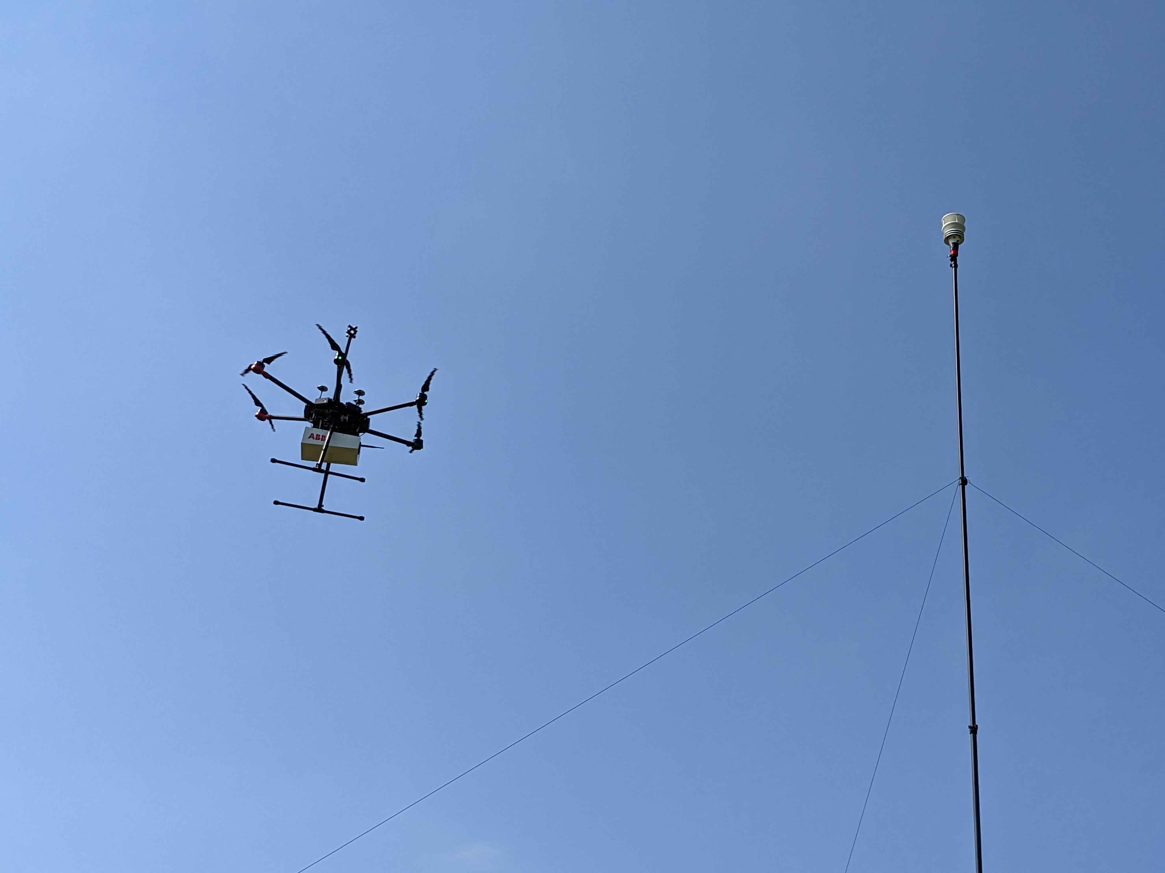 Drone and weather mast in testing